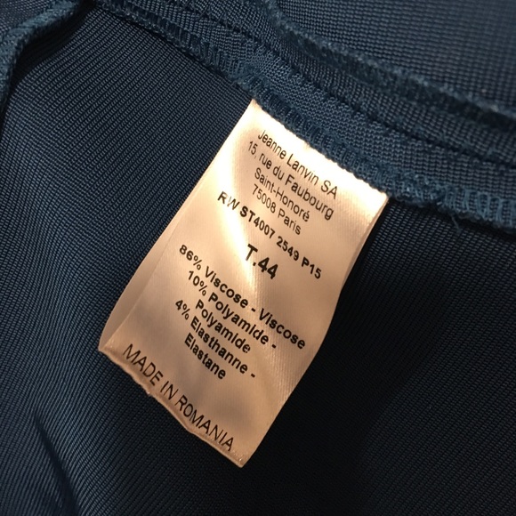 Lanvin Blue Fitted Straight Pencil Zip Skirt 12 10 - Picture 5 of 5